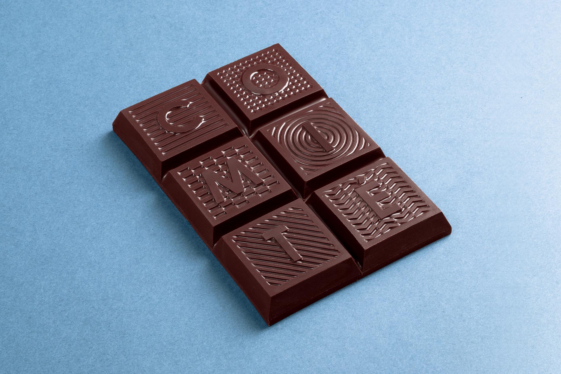 Self-promotion chocolate tablet design